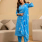 Cotton Printed Straight Kurta with Pant & Dupatta