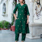 Silk Blend Embroidered Straight Kurta with Pant & Dupatta