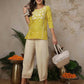Cotton Blend Chikankari Straight Round Neck Short Kurti