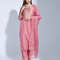 Silk Blend Weaving and Lace Straight Kurta with Pant & Dupatta