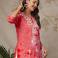 Rayon Chikankari Flared Round Neck Short Kurti
