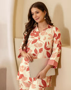 Rayon Printed V-Neck Co-ord Set
