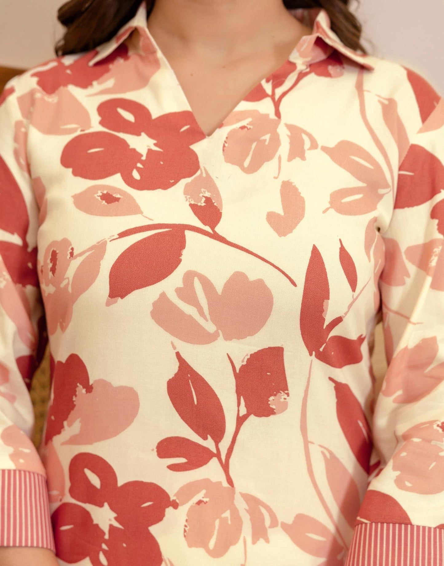 Rayon Printed V-Neck Co-ord Set