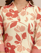 Rayon Printed V-Neck Co-ord Set