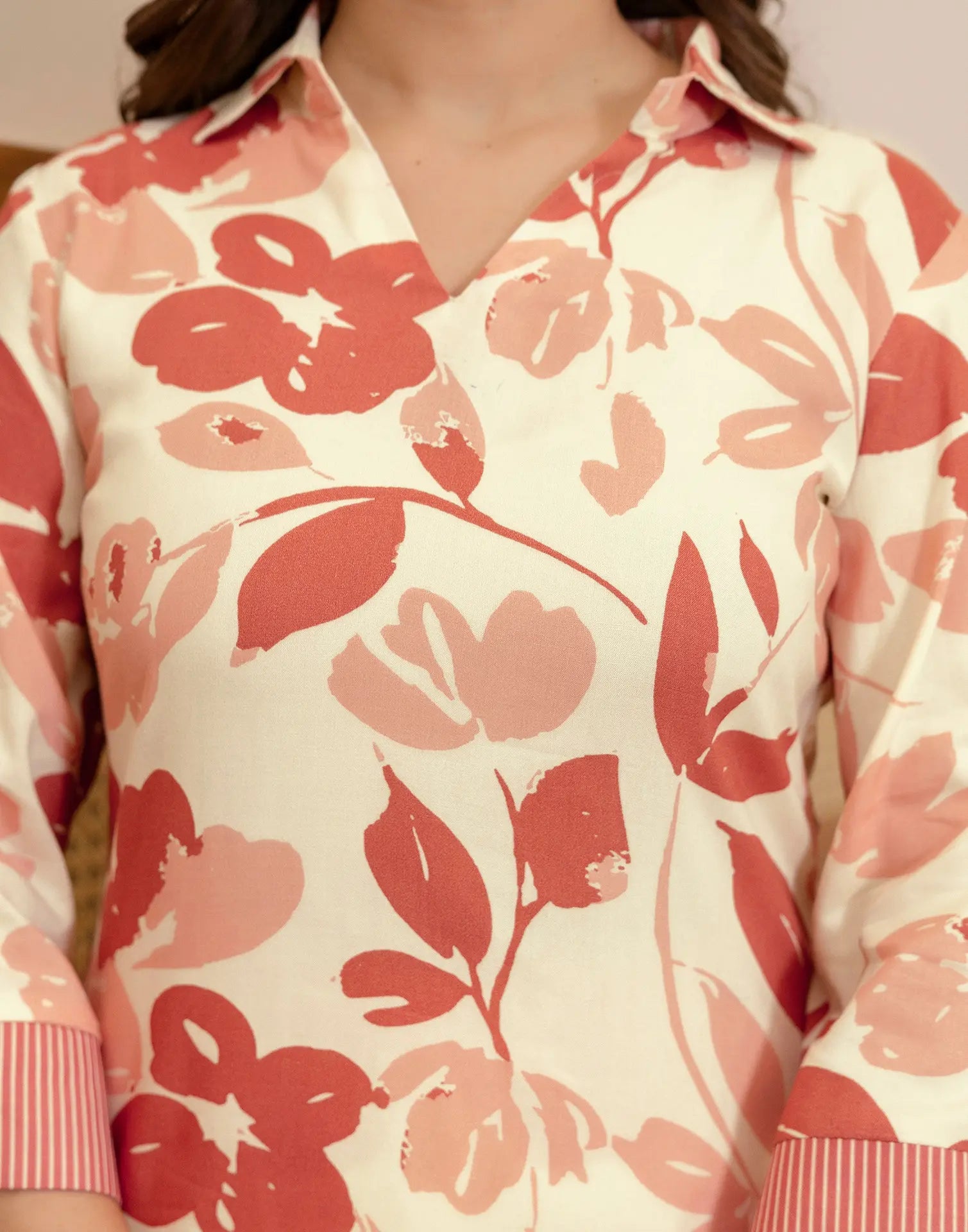 Rayon Printed V-Neck Co-ord Set