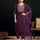 Cotton Blend Embroidery and Sequins Work Straight Kurta with Pant & Dupatta