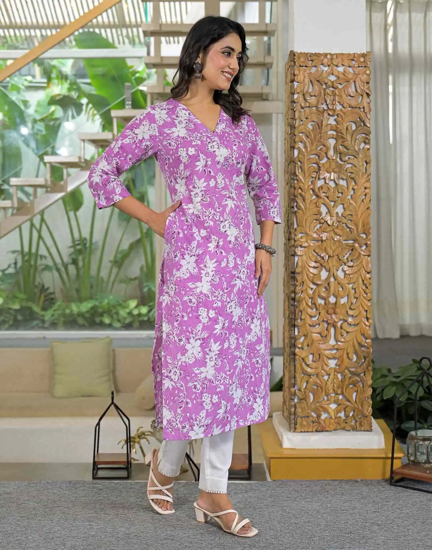 Cotton Printed Straight Kurti