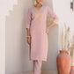 Pink Silk Kurta Set for Women, Embroidered Kurta Set Under 1299