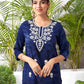 Rayon Embroidered Straight Kurti