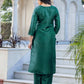 Silk Blend Embroidery and Sequins Work Straight Kurta with Pant & Dupatta