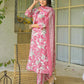Cotton Straight Printed Keyhole Neck Kurta with Pant & Dupatta