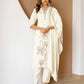 White Silk Embroidered Straight Kurta Set with Pant & Dupatta for Women Casual & Daily Wear under 1299