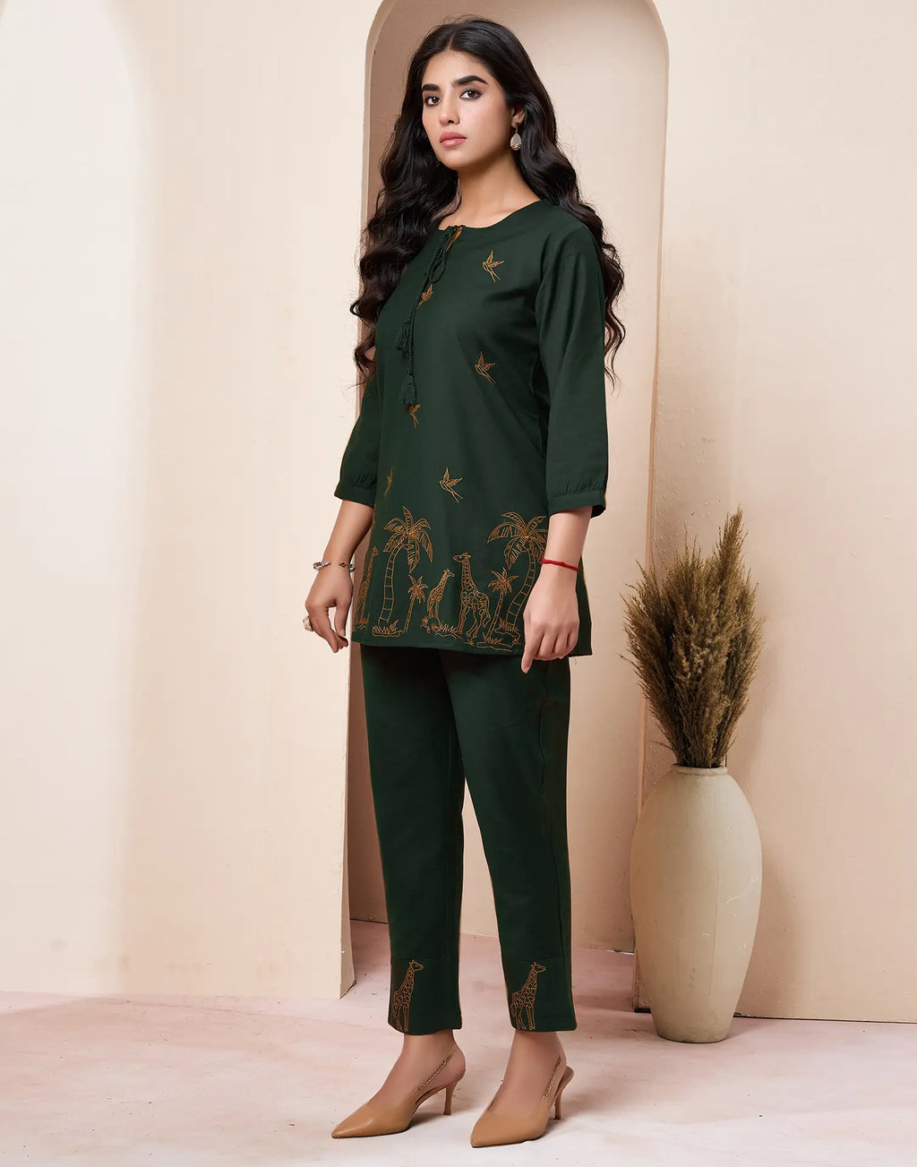 Cotton Printed Boat Neck Co-ord Set