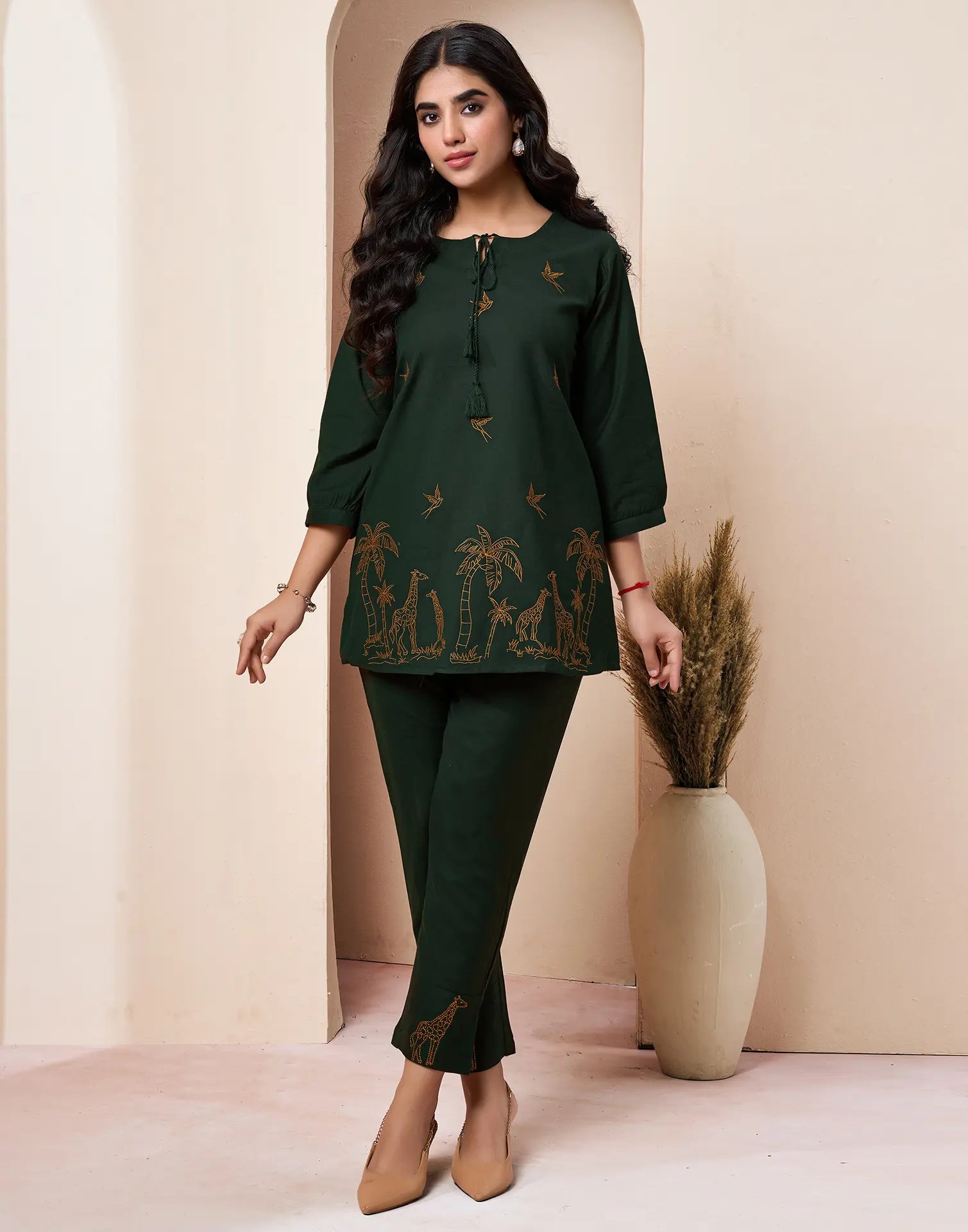 Cotton Printed Boat Neck Co-ord Set