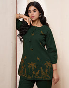 Cotton Printed Boat Neck Co-ord Set