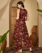 Cotton Printed V-Neck Co-ord Set