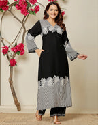 Cotton Printed V-Neck Co-ord Set