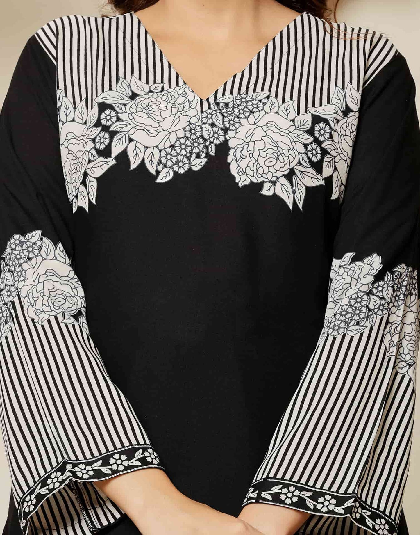 Cotton Printed V-Neck Co-ord Set