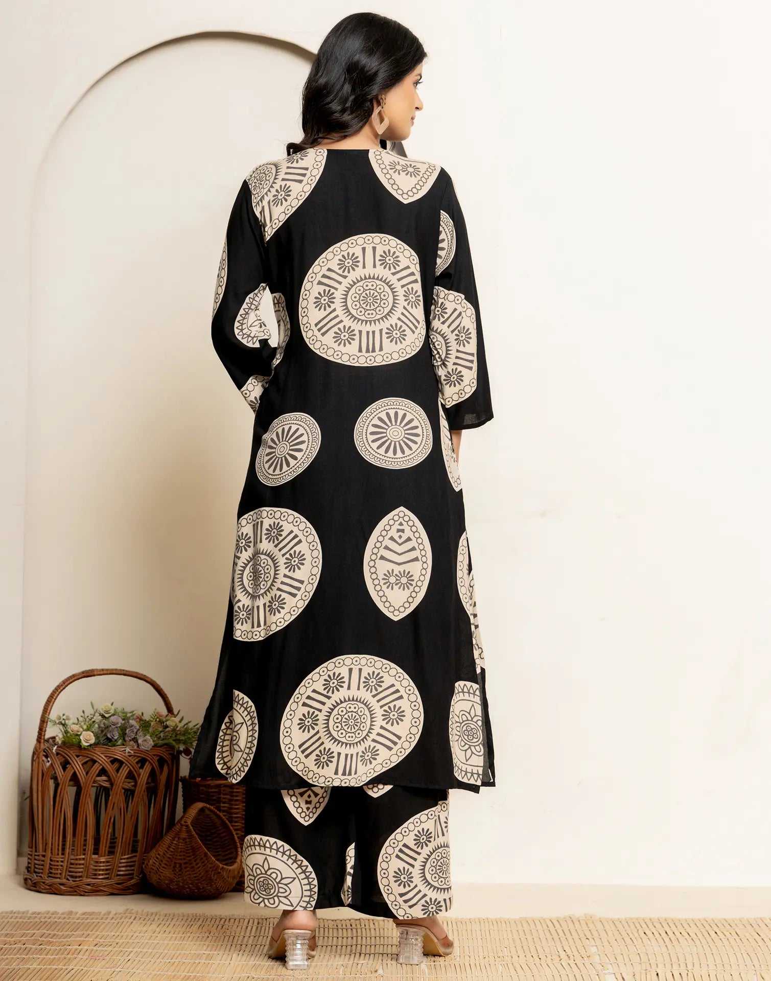 Cotton Printed V-Neck Co-ord Set