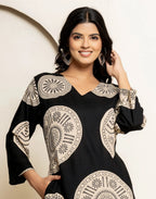 Cotton Printed V-Neck Co-ord Set