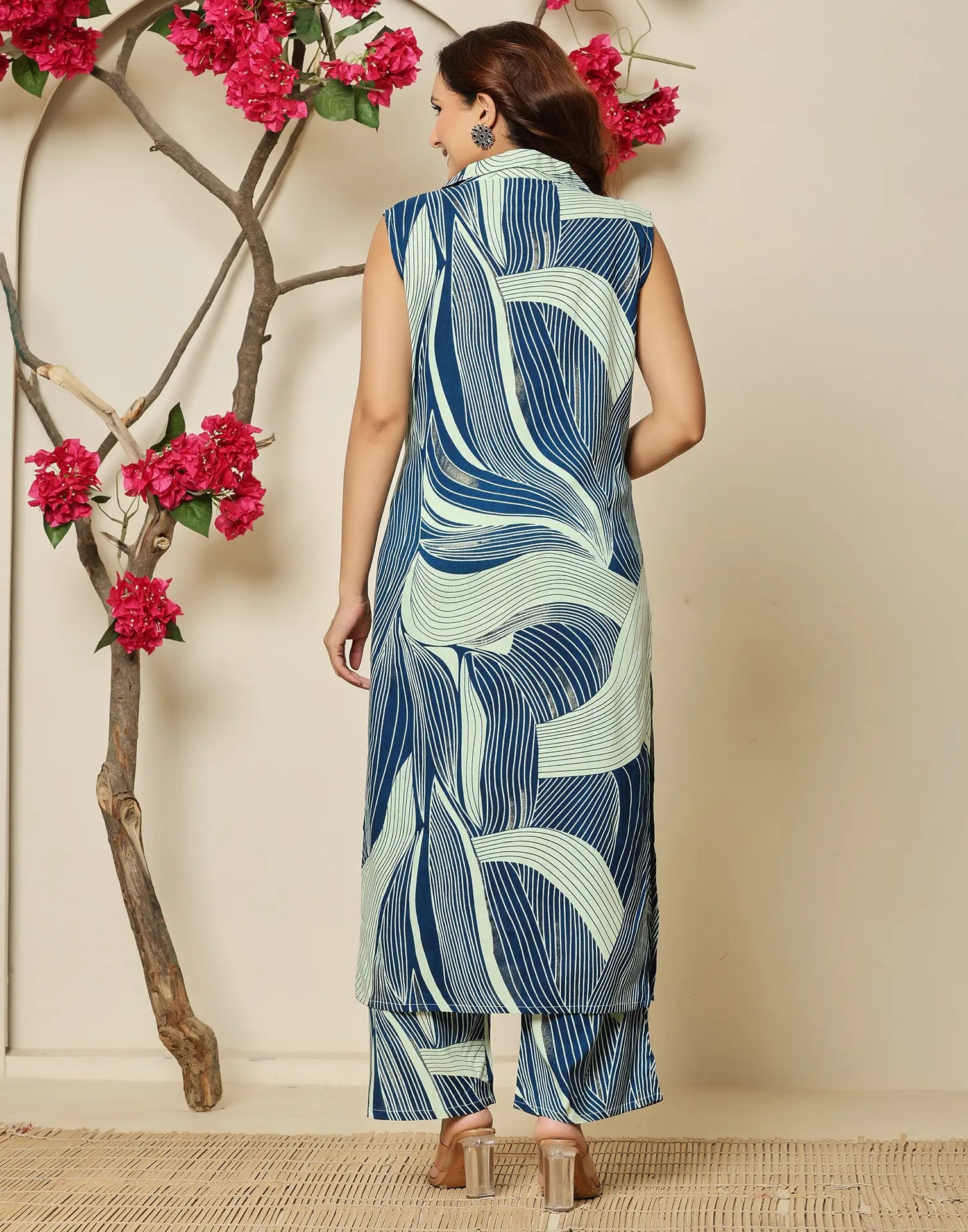 Rayon Printed V-Neck Co-ord Set