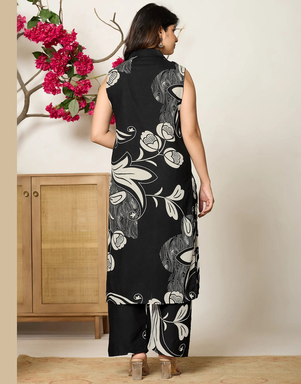 Rayon Printed V-Neck Co-ord Set