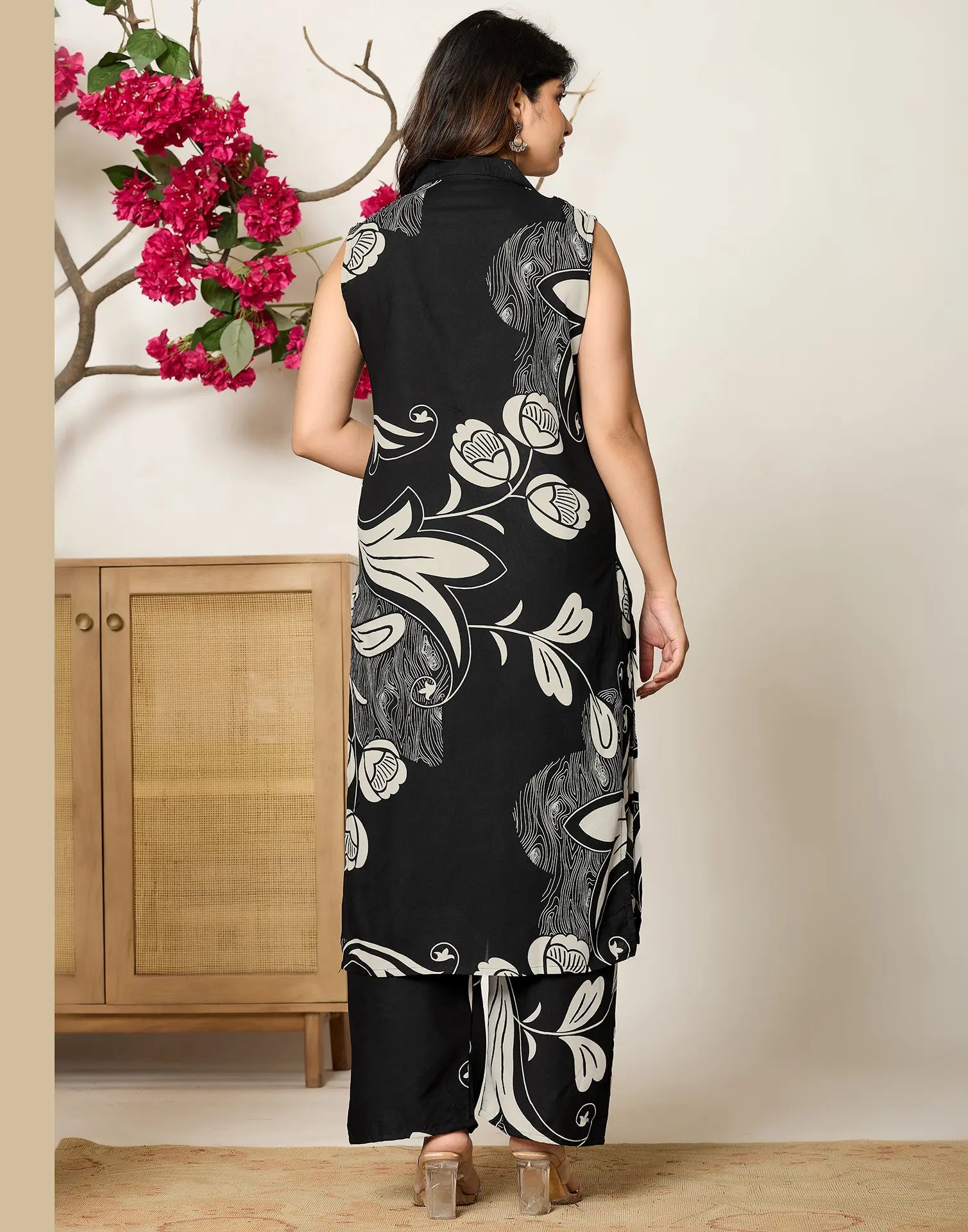 Rayon Printed V-Neck Co-ord Set