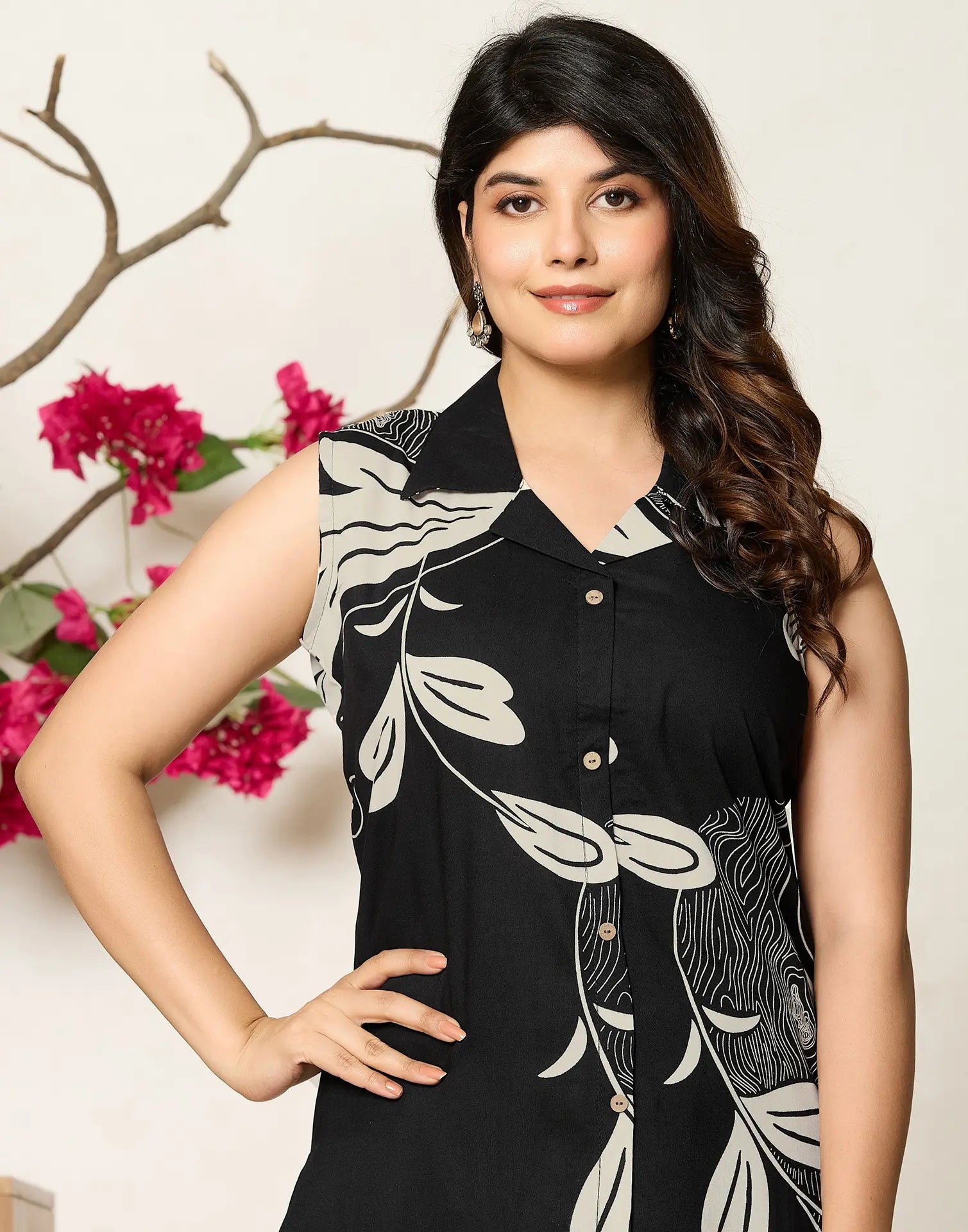 Rayon Printed V-Neck Co-ord Set