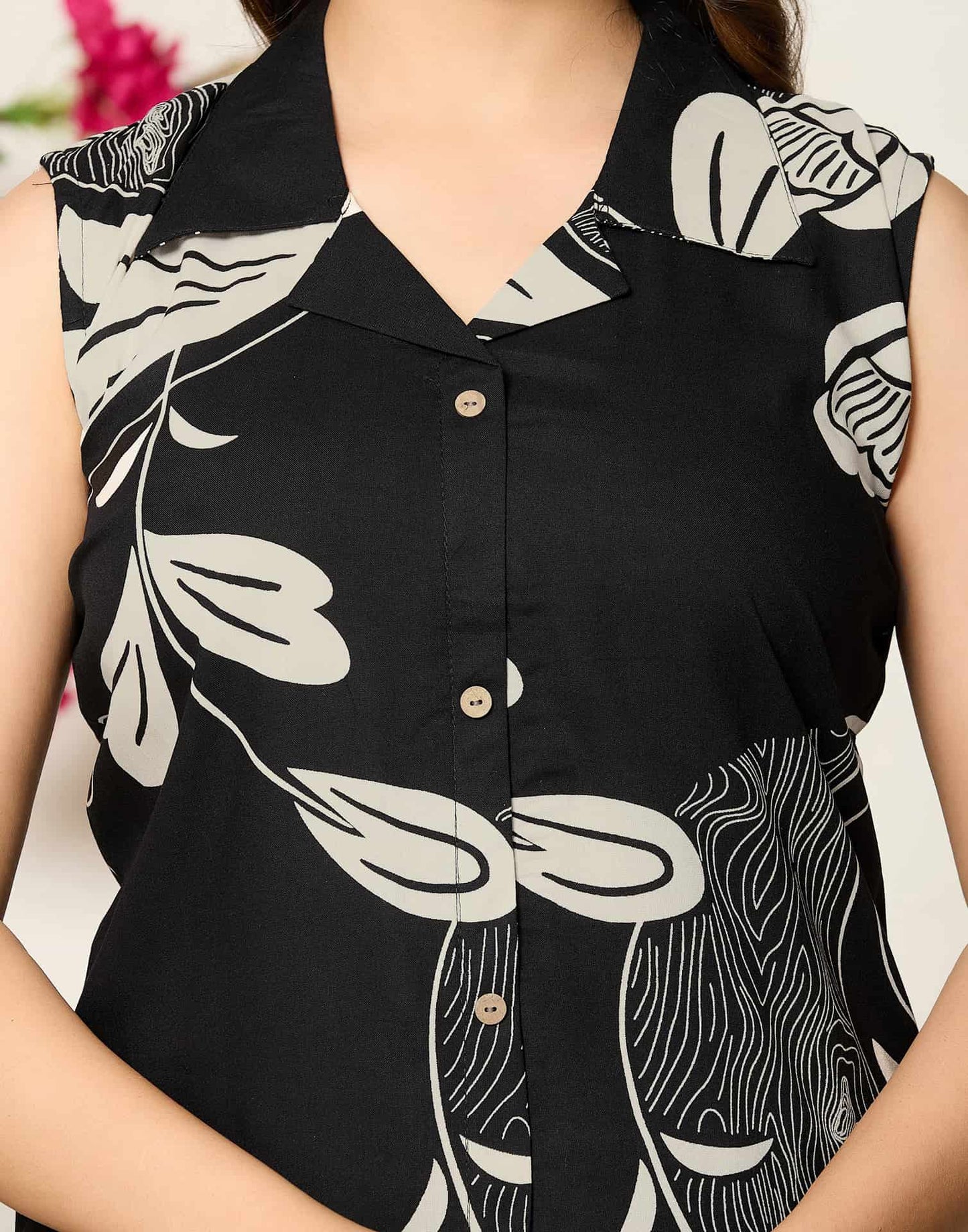 Rayon Printed V-Neck Co-ord Set