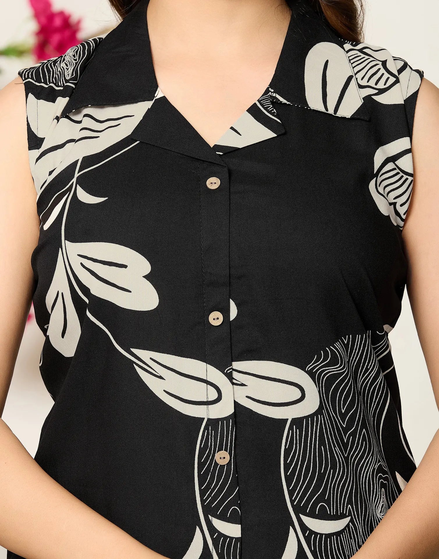 Rayon Printed V-Neck Co-ord Set