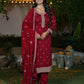 Silk Straight Embroidery Round Neck Kurta with Pant & Dupatta