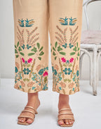 Silk Blend Printed Mandarin Collar Co-ord Set