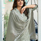 Rayon Floral Printed Straight Kurta Set with Pant and Dupatta in Tea Green