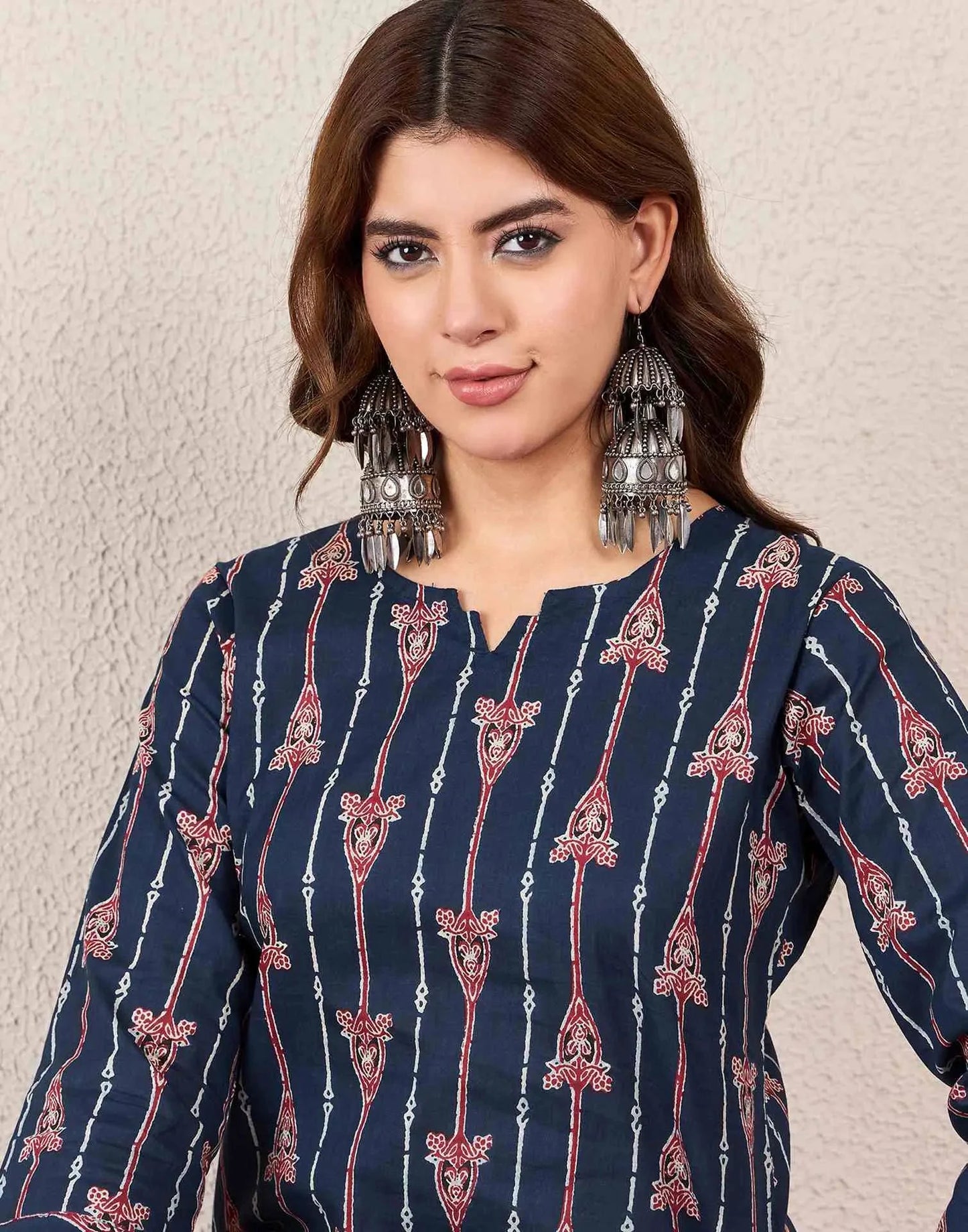 Cotton Printed Straight Round Neck Kurti