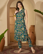 Rayon Printed V-Neck Co-ord Set