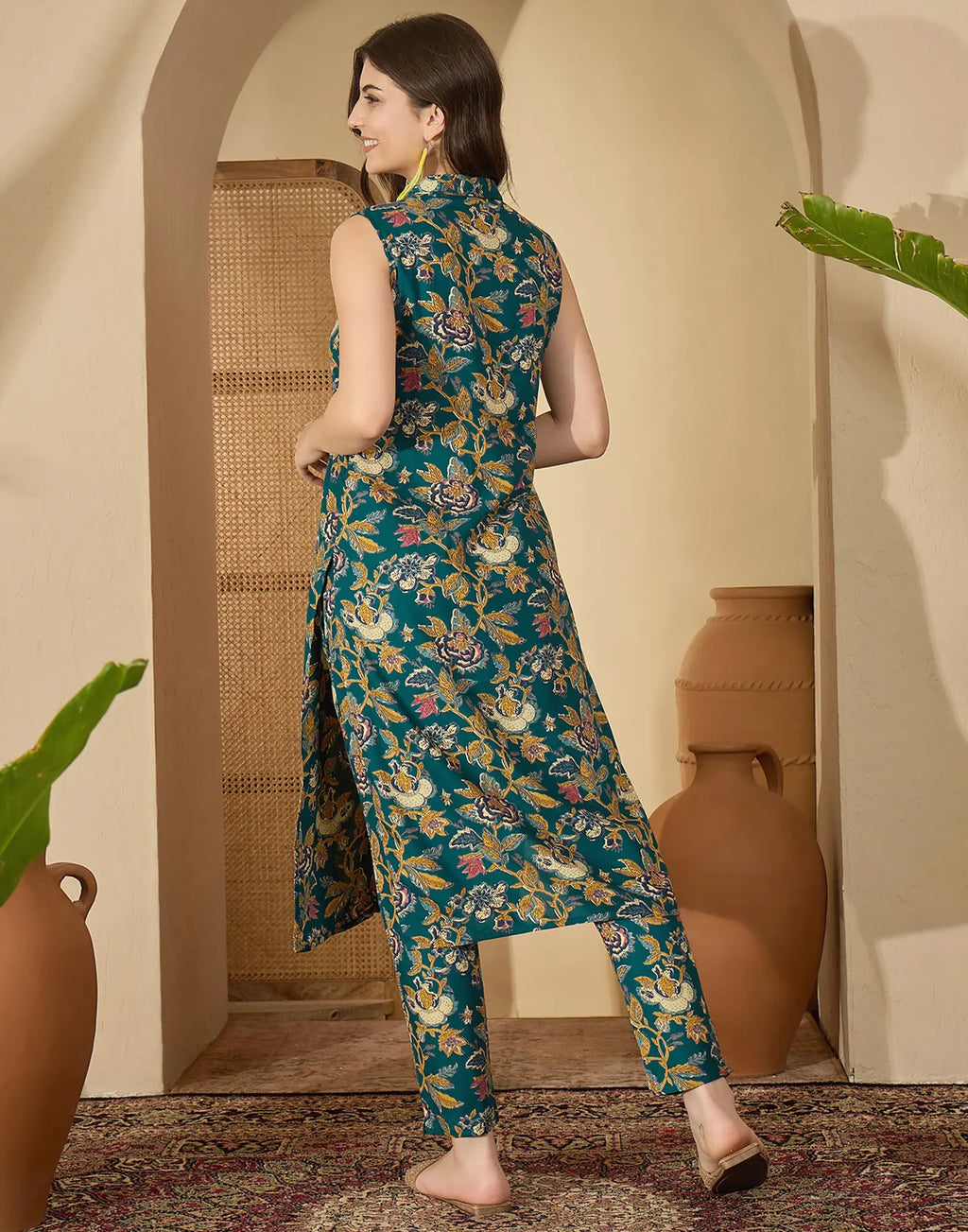 Rayon Printed V-Neck Co-ord Set