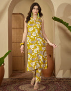 Rayon Printed V-Neck Co-ord Set