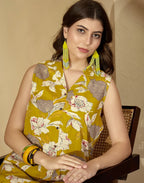 Rayon Printed V-Neck Co-ord Set