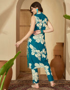 Rayon Printed V-Neck Co-ord Set