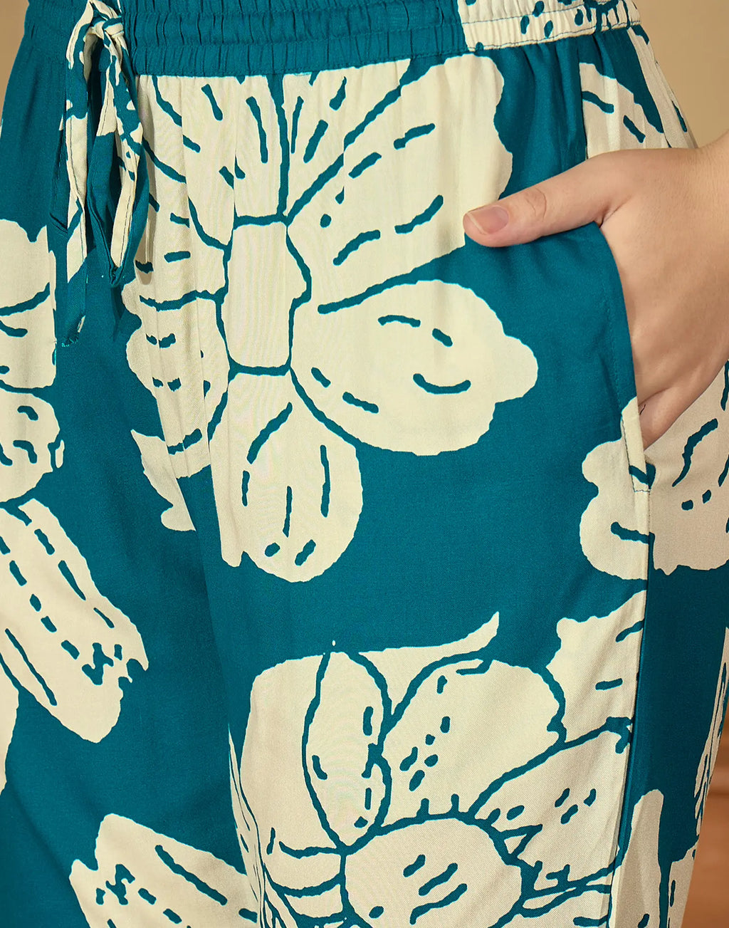 Rayon Printed V-Neck Co-ord Set