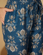 Cotton Blend Printed V-Neck Co-ord Set
