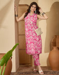 Cotton Blend Printed V-Neck Co-ord Set