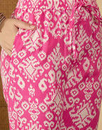 Cotton Blend Printed V-Neck Co-ord Set
