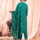 Silk Blend Embroidered Straight Kurta with Pant & Dupatta
