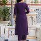 Silk Blend Weaving and Lace Straight Kurta with Pant & Dupatta