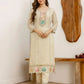 Beige Georgette Embroidered Kurta Set with Pant & Dupatta