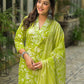 Cotton Printed Straight Kurta with Pant & Dupatta