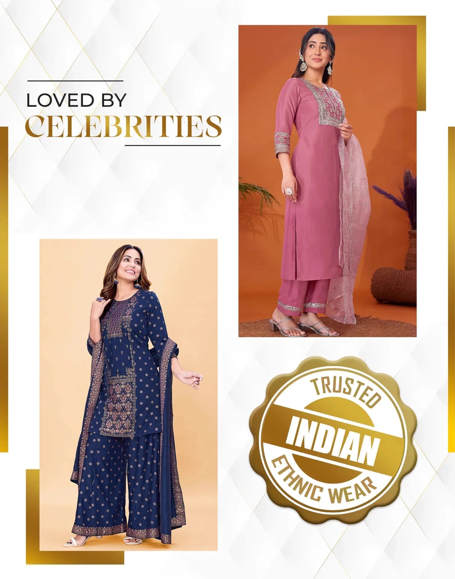 Silk Blend Sequence and Embroidery Work Straight Kurta with Pant & Dupatta