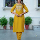 Festival kurta set under 999 with silk embroidery and round neck