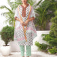 Affordable White Rayon Floral Printed Kurta Set with dupatta 